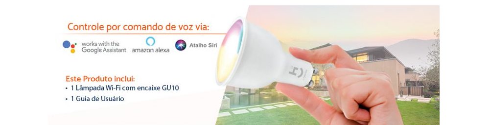  Lâmpada LED Inteligente Wi-Fi 5W Dicróica - Geonav Home Intelligence HISBGU10 